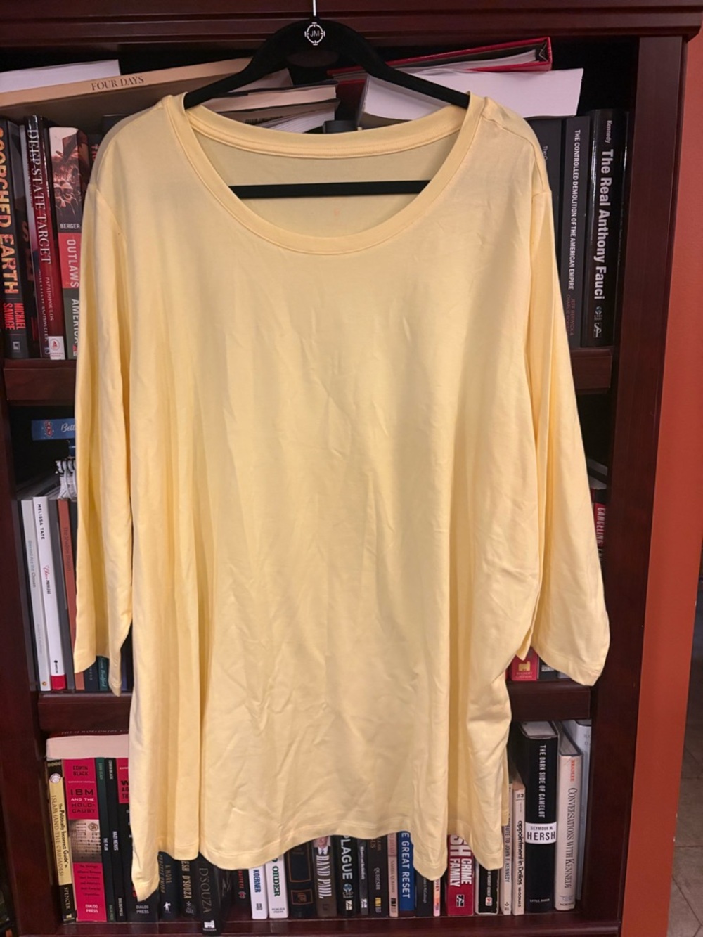 Belle by Kim Gravel Pale Yellow 3/4 Sleeve Scoop Neck Tunic